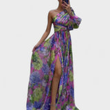 Whitney | Rochie Elegantă și Fluidă pe Umăr pentru Evenimente de Vară