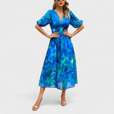 Clara – Rochie Midi Floral Elegantă