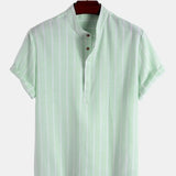 Cămașă elegantă cu mânecă scurtă în dungi