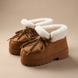 Caty | Botine cu platformă din piele întoarsă sintetică cu un aspect drăguț și călduros