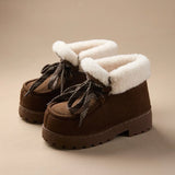 Caty | Botine cu platformă din piele întoarsă sintetică cu un aspect drăguț și călduros