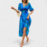 Clara – Rochie Midi Floral Elegantă