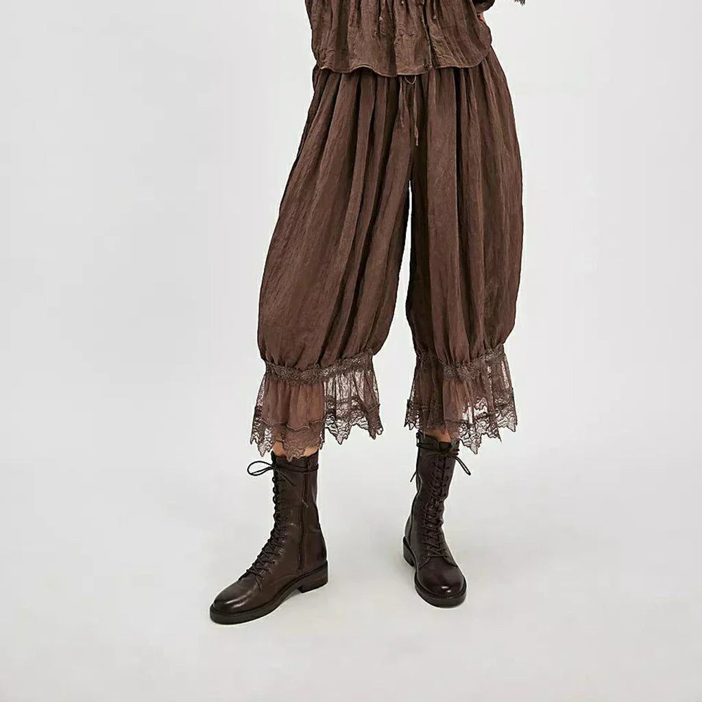 Pantaloni Boho cu Dantelă