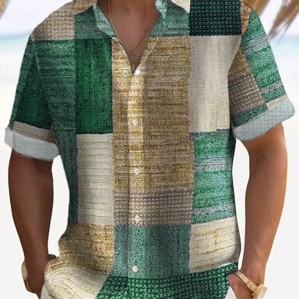 Cămașă elegantă în patchwork