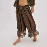 Pantaloni Boho cu Dantelă