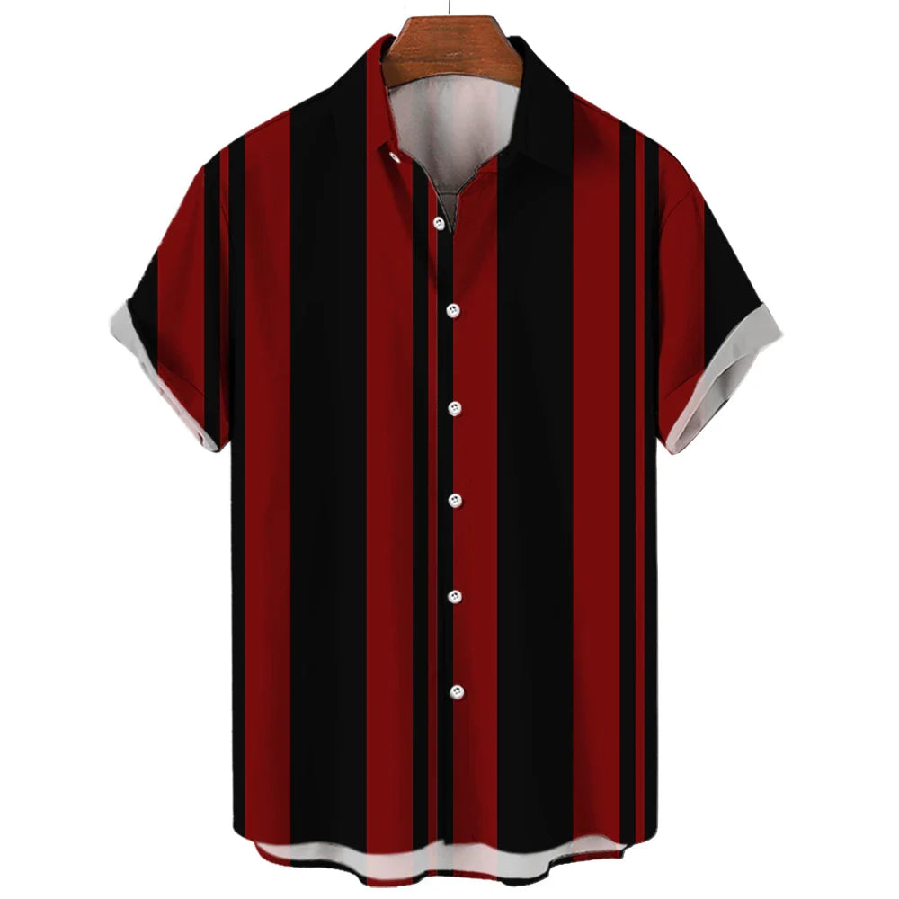 Cămașă de vară cu mânecă scurtă în dungi