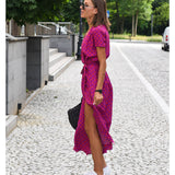 Amelie – Rochie Midi Florală Ajustabilă și Confortabilă