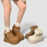 Irene | Botine cu platformă, cu cataramă elegantă și căptușeală caldă din blăniță