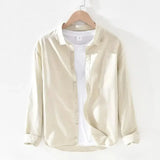 Cămașă casual din bumbac și in