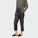 Pantaloni înalți din piele ecologică elegantă