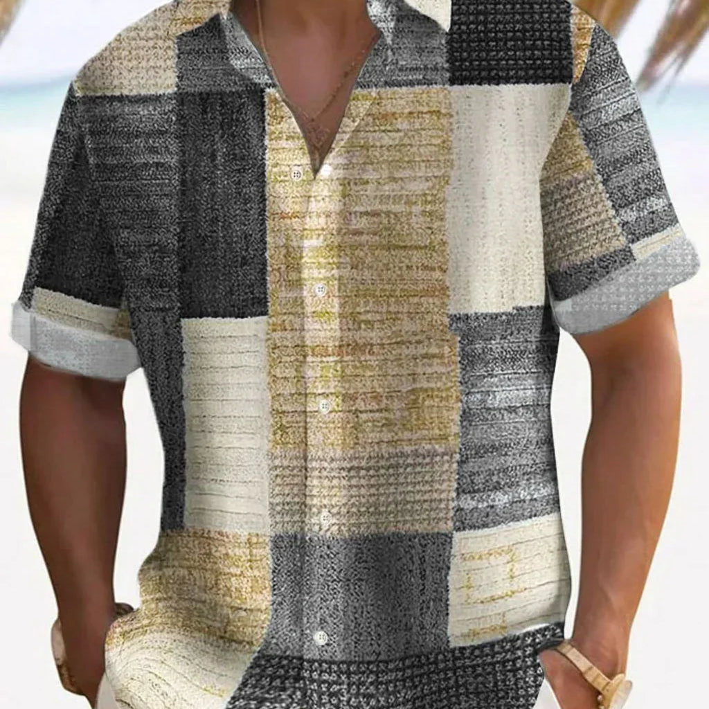 Cămașă elegantă în patchwork