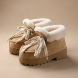 Caty | Botine cu platformă din piele întoarsă sintetică cu un aspect drăguț și călduros