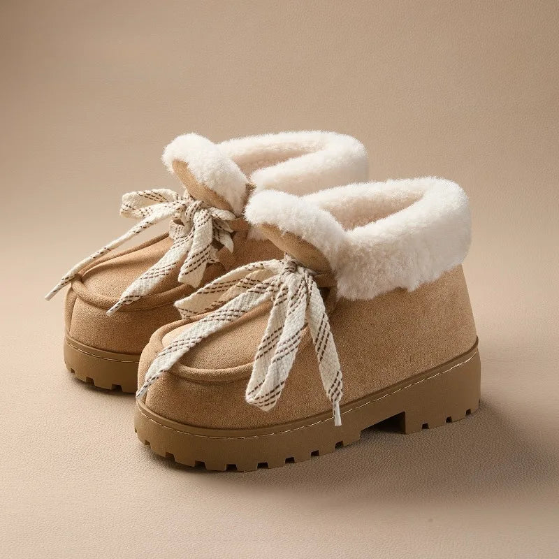 Caty | Botine cu platformă din piele întoarsă sintetică cu un aspect drăguț și călduros