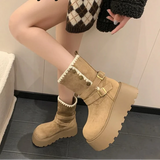 Irene | Botine cu platformă, cu cataramă elegantă și căptușeală caldă din blăniță