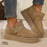 Aurora | Botine cu platformă din suede sintetic, cu căptușeală caldă și talpă antiderapantă