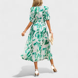 Clara – Rochie Midi Floral Elegantă