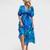 Clara – Rochie Midi Floral Elegantă