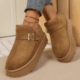 Aurora | Botine cu platformă din suede sintetic, cu căptușeală caldă și talpă antiderapantă