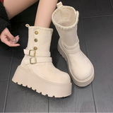 Irene | Botine cu platformă, cu cataramă elegantă și căptușeală caldă din blăniță