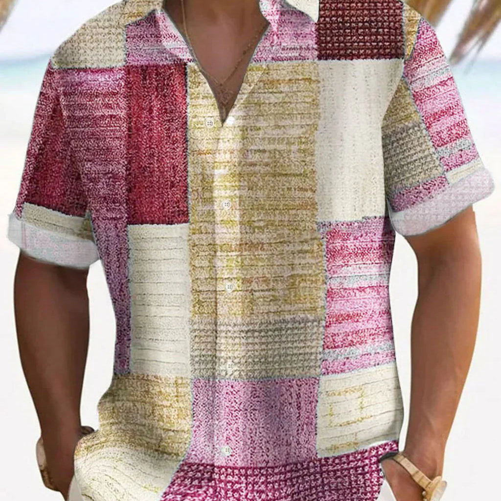 Cămașă elegantă în patchwork