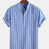 Cămașă elegantă cu mânecă scurtă în dungi