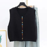 Maribele | Vestă din Tricot cu Butoane Colorate