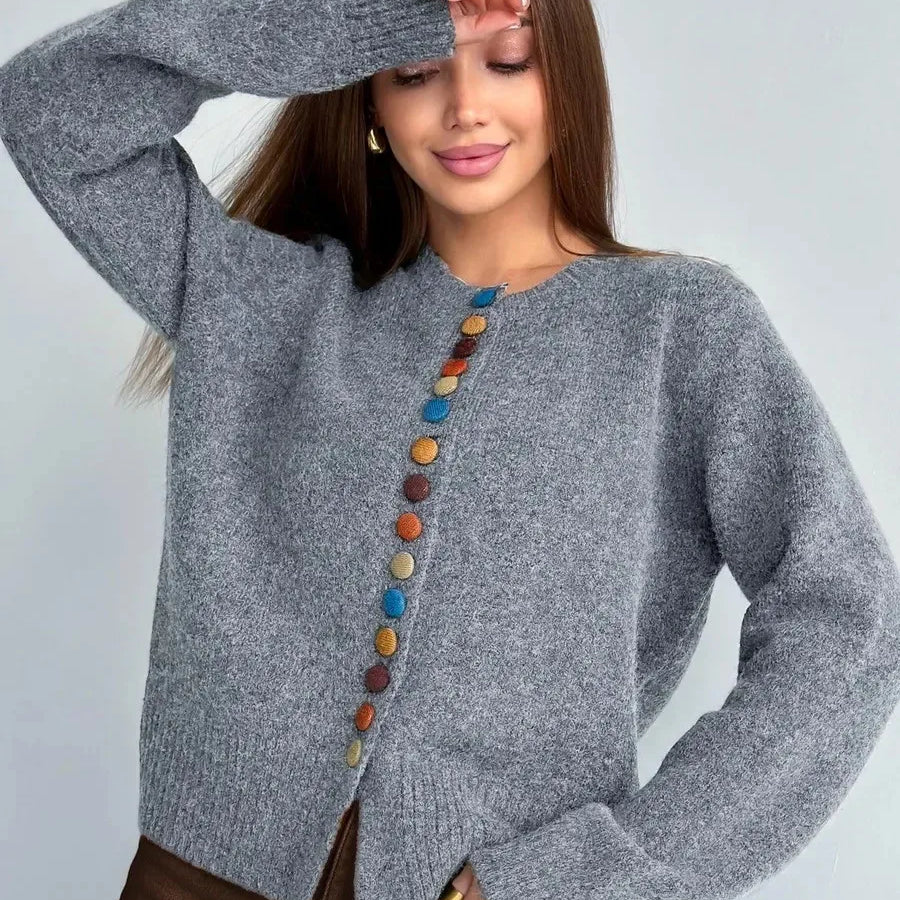 Nicole | Cardigan cu Detalii de Nasturi