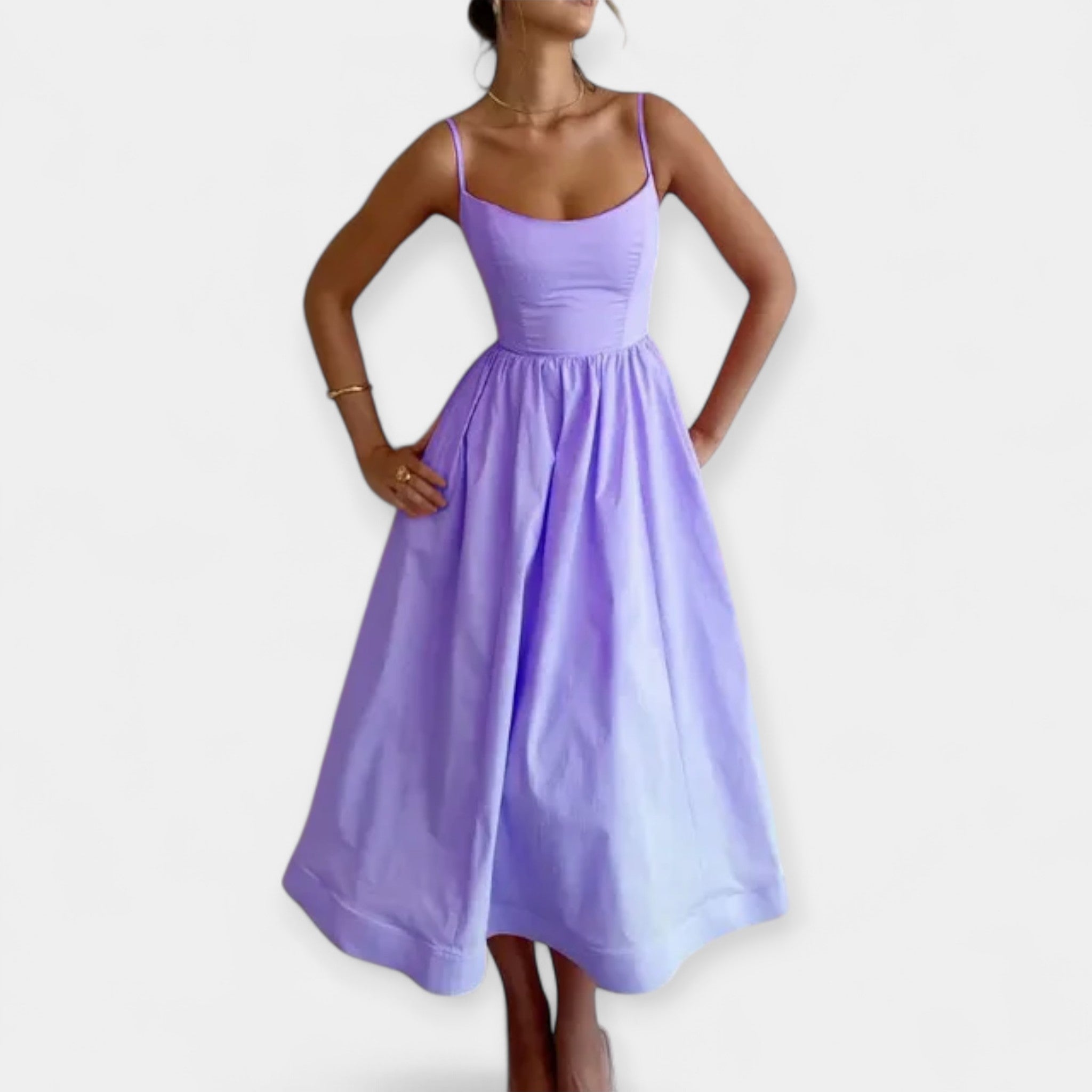 Rochie Mini cu Decolteu Rotund și Bretele