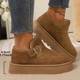 Aurora | Botine cu platformă din suede sintetic, cu căptușeală caldă și talpă antiderapantă