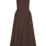 Sharon | Rochie midi din tricot de sparanghel - Culoare cacao