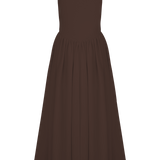 Sharon | Rochie midi din tricot de sparanghel - Culoare cacao