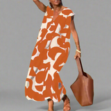 Rochie V cu Imprimare din Material