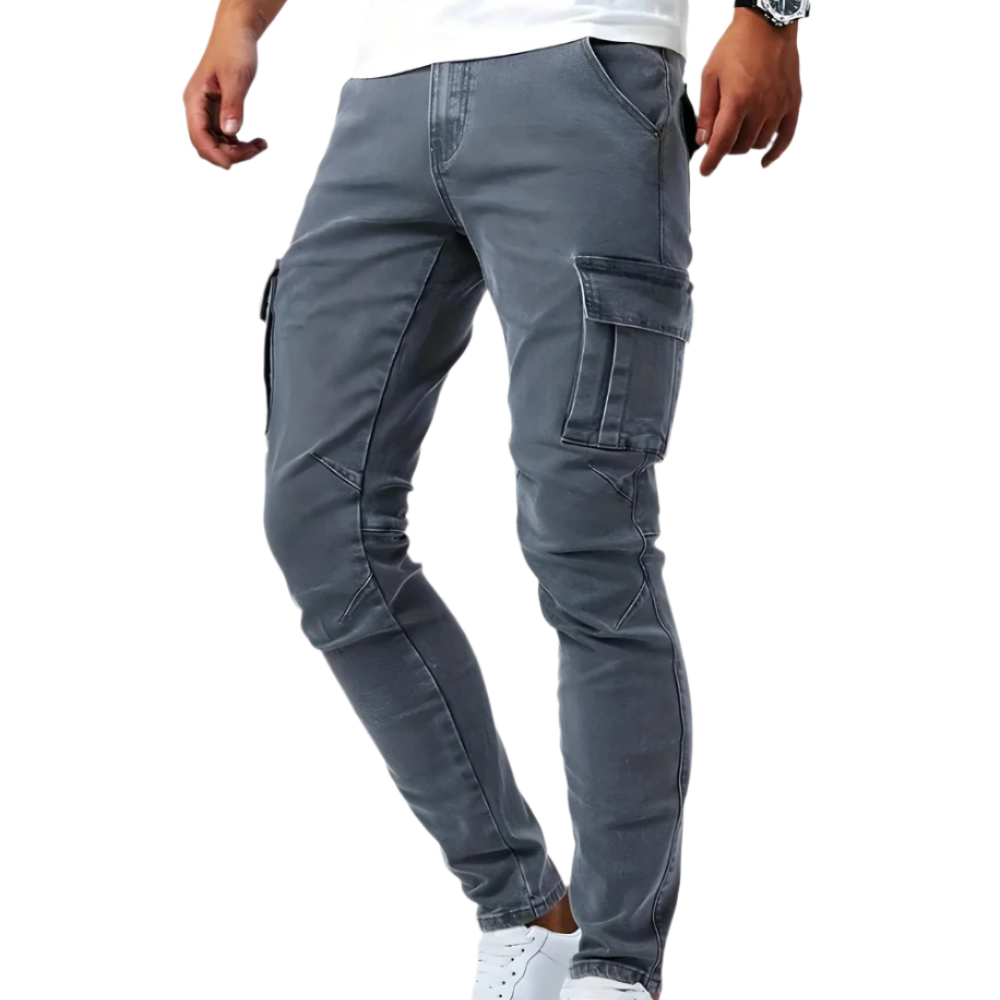 Pantaloni Cargo Stretch Marino