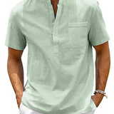 Cămașă elegantă din in și bumbac