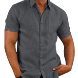 Cămașă cu mânecă scurtă din in și bumbac