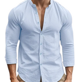 Cămașă casual de vară din bumbac și in