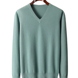 Pulover din lână cu decolteu în V