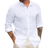 Cămașă hawaiană din in de bumbac