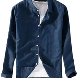 Cămașă casual din bumbac și in