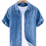 Cămașă din denim cu mânecă scurtă