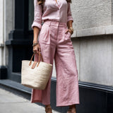 Isadora™ | Look Casual Chic în Roz Moale