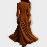 Rochie Maxi Vintage din Catifea cu Nasturi