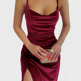 Gabriela - Rochie din catifea cu fante laterale