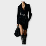 Rochie Mini din Suede Vintage cu Curea