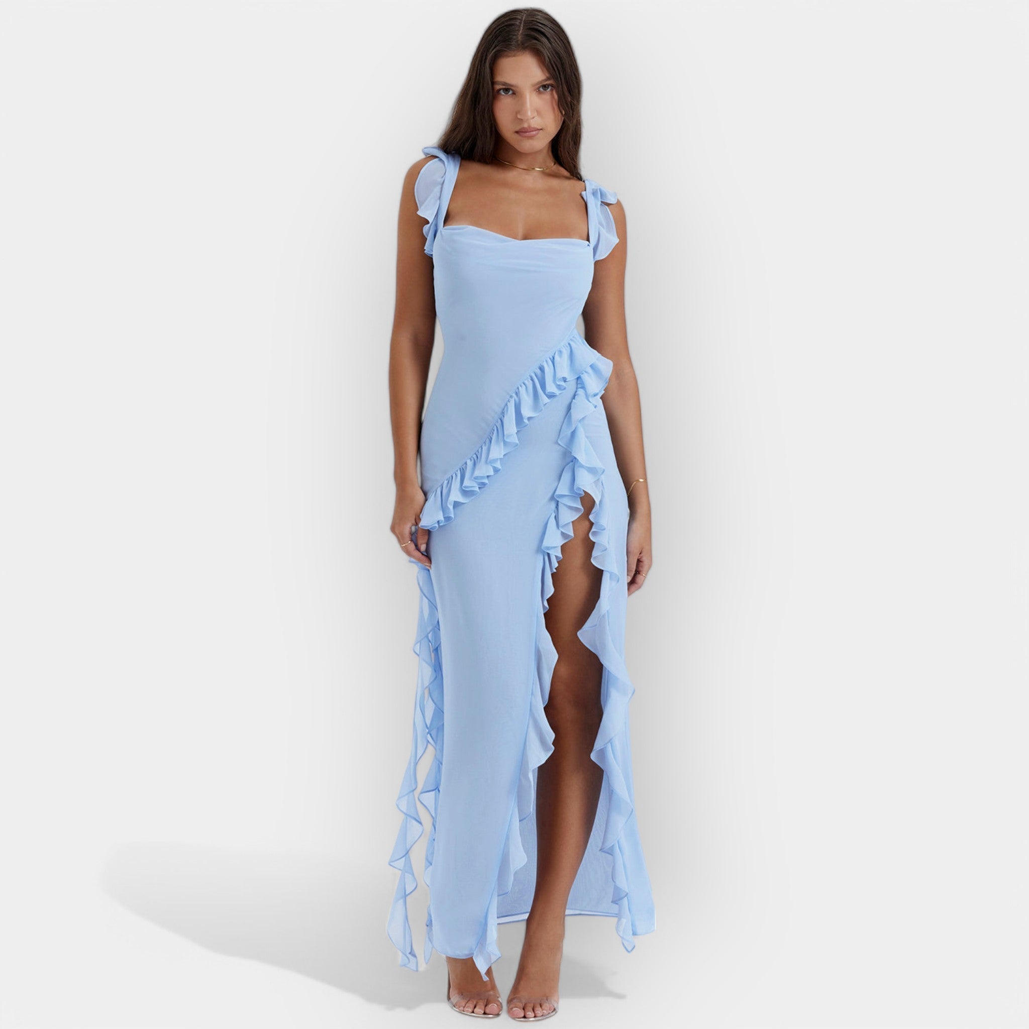 Rochie cu Fanta și Detalii Volante