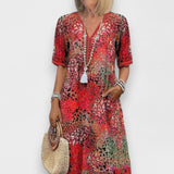 Lia | Rochie Midi Feminina din Material Ușor