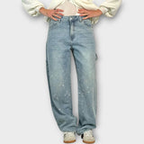 Jeans Relaxați cu Efect de Stropire