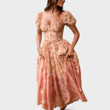 Rochie Valentina Floral Coral