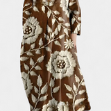 Anne | Rochie Fluidă cu Decolteu în V și Imprimare Colorată