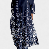 Anne | Rochie Fluidă cu Decolteu în V și Imprimare Colorată